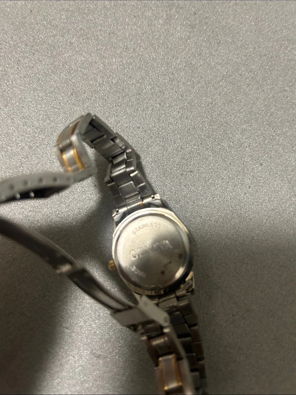 Geneva Two-Tone Silver and Gold Bracelet Watch